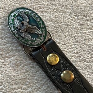 Eagle Western Belt Buckle with Black Leather Strap 🦅
